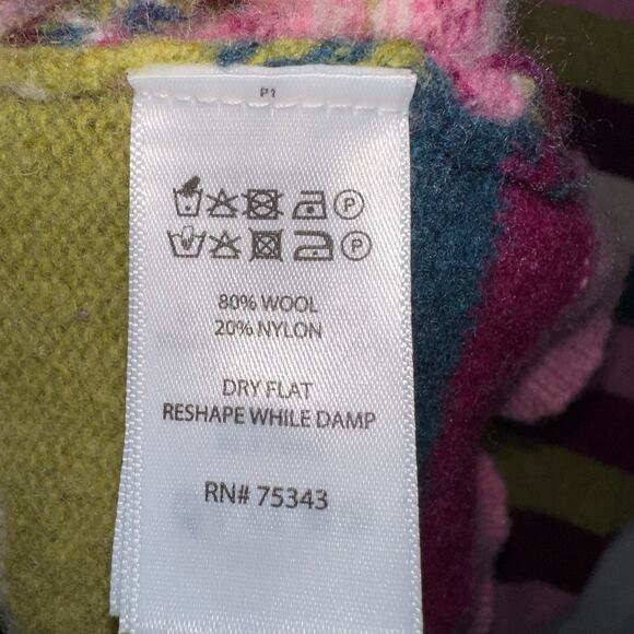 Tabitha Webb Cardigan Women's XL Wool Blend Sweater Fair Isle Stripe Button Up - Picture 7 of 13